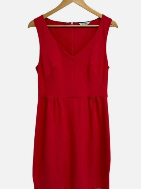 Boden Dresses & Skirts - Boden Coral Pink Stretch Ponte Knit Sheath V Neck Dress